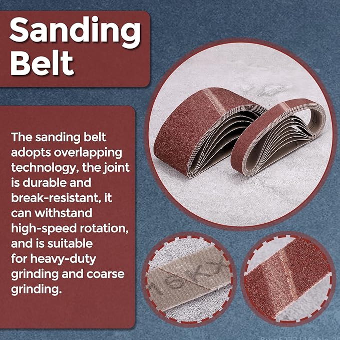 12 Pcs Sanding Belts 3 x 18 Inch 80 Grit Aluminum Oxide Abrasive Sandpaper for Belt Sander Metal Grinding Wood Working Weld Rust Removal