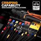 SOMELINE Electrical Connectors Crimping Tool Set, Ratchet Terminal Crimper 22-10 AWG, with 26 Sizes Ring Spade Butt Piggyback Insulated Connectors, Wire Crimp Tool Kit