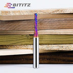 2PCS 1/4 Inch Shank Up/Down Cut Spiral Router Bit | 1/8 Inch Cutting Dia x 3/4 Inch Length | Long-Life Coating - CNC Router Bits for Precision Engraving & Mortising
