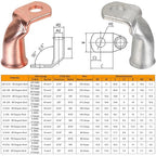 Tinned Copper Cable Lugs 10pcs 8 AWG-5/16 90 Degree Bent Battery Lugs,Heavy Duty Wire Lugs,Ring Terminal,8 Guage terminals,Battery Cable Ends/Terminal Connectors with 10pcs 3:1 Heat Shrink Tubing