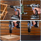 DEKO PRO Cordless Drill 20V Electric Power Tool Set for Women With Battery and Charger - Drill Driver Kit Blue