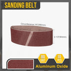2-1/2 x 14 Inch Sanding Belt, 10 Pcs 80 Grit Knife Sharpener Belts Work Sharpening for Belt Sander Knife Carving Tool Metal Working