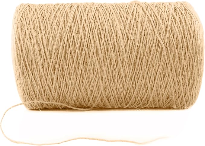 1mm x 2500 Feet Natural Jute Rope, Twine for Gardening Tomato Climbing Plant Tie Floristry Crafts Gift Wrapping Packing Decor