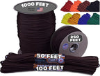 BORED? PARACORD! 550 lb Paracord - Ideal for Crafting, Camping, DIY Projects, Active & Military Outdoors - Strong Survival Rope - Tactical Parachute Cord Type III - Walnut 100 Feet