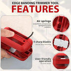 Edge Banding Trimmer with Tungsten Carbide Blades, Hand Planer Versatile Woodworking Edge Trimmer for Burrs, Manual Edge Banding Cutter for ABS, PVC, Veneer, and Melamine - Red
