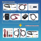 HDS242S Oscilloscope, 2 in 1 Dual Channel 40MHz Bandwidth Handheld Oscilloscope Multiumeter with Waveform Generator for Automatic Measurements, Electronic Measurement 3.5 inch LCD