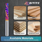 2PCS Up & Down Cut Spiral Router Bit 1/4 Inch Shank 1/4 Inch Cutting Diameter, Coating CNC Router Bits End Mill for Wood Cutting, Slot Mortise, Engraving