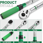 3/4-Inch Drive Click Torque Wrench, Dual-Direction Click Professional Torque Wrench 160-840FT.LB/135-815N.M, Dual Range Scales Graduated in FT.LB and N.M