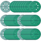5 Inch 8 Hole Sanding Discs, 50 Pcs Wer Dry Sandpaper 2000 Grit Hook and Loop Green Polyester Film Backed Sanding Disc for Random Orbital Sander Wood Car Metal Plastic (2000 Grit, 50 Pack)