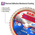 2-Pack 7-1/4" 40-Tooth 5/8" Arbor Circular Saw Blade, Framing/Universal Wood Cutting Saw Blade, Special Anti-Thermal Adhesion Coating on Cutting Edge-TA, 7-1/4" 40T 5/8"