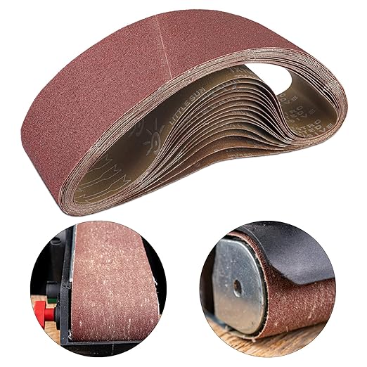 4x36 Sanding Belts 15PCS Belt Sander Paper Aluminum Oxide (3 Each of 80/120/150/240/400 Grits) Ideal for Wood Metal Paint Sanding