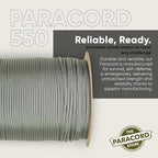 The Paracord Store | Type III 550 Paracord - 250 FT Spool, Charcoal Grey | Heavy Duty 7 Strand Tactical Paracord - USA Made Nylon Outdoor Parachute Cord for Camping, Fishing & More - Survival Cord