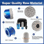 Tile Hole Saw Kit - BRSCHNITT Diamond Core Drill Bit Set 35mm Drill Bit &4/5" Diamond Finger Bit for Porcelain Tile Ceramic Marble Granite & Adapter