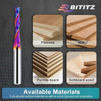 Upcut Spiral Router Bit 1/4 Inch Shank 3/16 Inch Cutting Diameter 1 inch Cutting Length with Extra Long Life Coating CNC Router Bits End Mill for Wood Cutting, Slot Mortise, Engraving