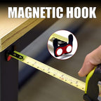 12-Ft Tape Measure with Magnetic Hooks, Fraction Markings, Steel Retractable, Both Side Ruler, Easy to Read Measuring Tape, Shock Absorbent Rubber Case