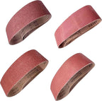 24 Pcs 3x18-Inch Aluminum Oxide Sanding Belts,6 Each of 40 80 120 240 Grits,for Belt Sander