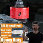 4-1/8 Inch HSS Bi Metal Hole Saw Cutter with Arbor Heavy Duty Hole Saw Bit Cutting Depth 1.5” for Drywall Thick Wood PVC Metal Aluminum