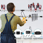 4 Pieces 12" Magnetic Tool Holder Strip, Stainless Steel Surface Tool Magnet Bar, Metal Tool Organizer Rack for Garage Organization, Easy To Install in Workshop, Mounting Screws Included