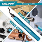 Libraton Deburring Tool with 11 High Speed Steel Blades, 360 Degree Rotary Head Deburring Tool for Metal, Resin, Aluminum, Copper, Plastic, 3D Printing, Wood