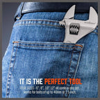 HORUSDY 4-Piece Adjustable Wrench Set, CR-V Steel, Adjustable Wrenches Set(6-inch, 8-inch, 10-inch, 12-inch)
