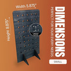Torched Pegboard Display Stand for Jewelry, Craft Shows, Selling, Vendor Events, Tools, Peg Board Accessories Rack Organizer, Small 5.88" L x 4.3" W x 9.88" H, Ebony…