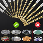 Hex Shank Drill Bit Set, 16Pcs 1/16" HSS Titanium Twist Drill Bit for Sheet Metal, Wood, Plastic, Quick Change Design