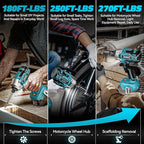Cordless Impact Wrench Compatible with Makita 18v Battery: 250Ft-lbs(340N.m) 3/8" Brushless Electric Impact Gun, 2400RPM High Torque Impact Driver, Power Impact Wrench, Bare Tool Only