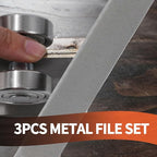 KUZURYU 3-Piece File Set for Metal | Includes Flat/Half-Round/Round | T12 High Carbon Steel Files | 8" Rasp Kit for Home Repair, Workshop & Industrial Use