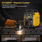 SILATU 85Amps Plasma Cutter, Large LED Display, Non-Touch Pilot Arc, Air Sensor Technology, 110/220V Dual Voltage IGBT Inverter Plasma Cutter Machine, 1'' Clean Cutting Thickness for Beginners DIY
