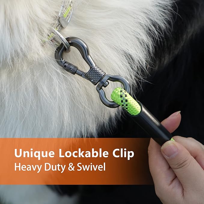NTR 3FT Heavy Duty Dog Leash, Olive Rope with Swivel Lockable Hook and Comfortable Padded Handle, Cat & Dog Leash for Small to Large Dogs, Training, Playing, Camping or Backyard