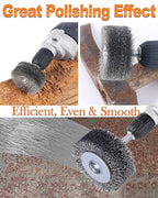 2 Inch Wire Wheel Brush Wire Wheel Brush for Drill Attachment,Rocaris 4 Pack Heavy Duty Wire Brushes Removal Paint Rust & Corrosion, 0.0118" Carbon Steel Wire, 1/4in Shank, 20000RPM