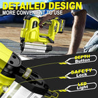 SILVEL 2" Cordless Brad Nailer, 2-in-1 21V Electric Brad Nailer with 2 * 2.0Ah Battery, 1000pcs Nails, 18GA Staples, Adjustable Depth for Woodworking, Home Improvement, Green