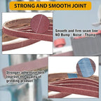 42 Pcs 3/8 x 13 Inch Sanding Belts,3/8x13 Sanding Belts Sandpaper for Air Belt Sander,6 Each of 40/60/80/120/180/240/400 Grits Abrasive File Belts for Wood Sanding and Metal Polishing