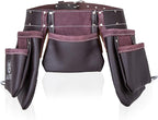 LAUTUS Oil Tanned Leather Tool Belt/Pouch/Bag, Carpenter, Construction, Framers, Handyman, Electrician - 100% LEATHER