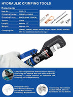 AMZCNC Hydraulic Hand Crimper Tool for Stainless Steel Cable Railing Fittings for 1/16" 1/8" 3/16" Cable –Wire Swaging Tool 8 Ton and Stainless Steel Cable Cutter,1/8” Wire Rope Crimping Tool