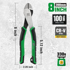 SK 8-Inch Diagonal Pliers, Premium CR-V Steel Construction, Ergonomic Anti-slip Handle for Comfortable Grip