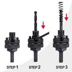 Hex Shaft Hole Saw Mandrel, 7/16-Inch and 3/8 Inch Hole Saw Arbor with 3Pcs Central Drill/2PCS Hex wrench/2Pcs Spring