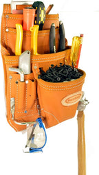 McGuire-Nicholas 689 MB 10 Pocket Pro Carpenter Pouch in Tan Full Grain Leather