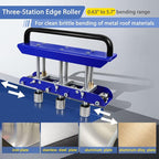 Three-Station Edge Roller for Bending Metal Roofing Materials at 0-90 ° Angle,Sheet Metal Edge Roller Bender Fit for 29 to 22-Gauge Steel,Making 5/8" to 4" (16 to 102 mm) Bends.