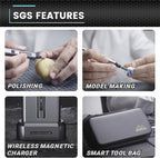 AM ARROWMAX Mini Engraving Pen, Rotary Tool with 42 Bits, Aluminum Case, Smart Motion Control, OLED, APP, Magnetic Charger, Tool Bag, Engraving Pen for Jewelry, Wood, Glass, Carving (SGS PRO Plus)