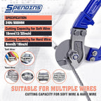 24” Heavy Duty Wire Rope Cutter,Steel Wire Cutters w/Ergonomic Handle Design, Hardened Cable Cutter Cuts Up to 13/32" for Wire rope, Stainless Steel Wire, Copper and Aluminium Cables