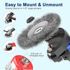 7 PCS Wire Wheel Brush for 4-1/2" Angle Grinder, Carbon Steel Knotted & Crimped Cup/Wheel Brushes (3" & 4"), Heavy Duty Rust, Paint, Corrosion Removal, 5/8"-11 UNC Threaded Arbor