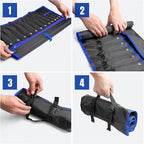 YOOFAN Wrench Roll Up Pouch – Wrench Organizer with 12+1 Pockets, Wrench Bag with Handle, Wrench Holder for Hanging, Blue – Metric