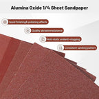 1/4 Sandpaper Sheet,4-1/2"*5-1/2" Assorted120-180-240,50PACK