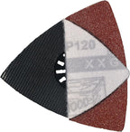 XXGO 60 Pcs 120 Grits Triangular 3-1/8 Inch 80mm Hook & Loop Oscillating Tool Sanding Paper for Wood Sanding Fit 3-1/8 Inch 80mm Triangular Oscillating Multi Tool Sanding Pads XG8020120