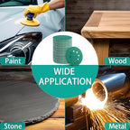 100PCS 100 Grit Premium Green Sanding Discs, 5-Inch 8-Hole Sandpaper for Random Orbital Sander