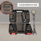 22-PCS Ratchet Wrenches Set,Anti-slip Teeth,Ratcheting Combination Wrench Sets Metric 6-18mm & SAE 1/4"-3/4" with Organizer Box,Black Nickel Electroplating