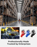 OKIAAS Work Gloves for Men，Ultra Thin and Lightweight Working Gloves with Grip, 12 Pairs Bulk Pack Construction Gloves with Polyurethane Coating for Light Duty Work (Black, XX-Large)