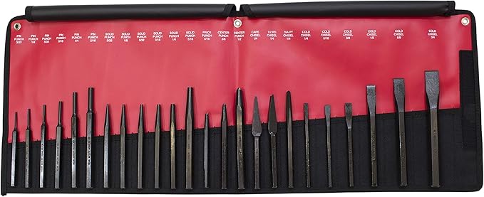 Mayhew Pro 61050 Punch and Chisel Kit, 24-Piece & Mayhew Pro 62015 Bearing Race Punch Set, 4-Piece