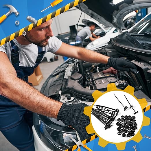 150 Pcs Nylon Universal Cable Tie Buckle Heavy Duty Self Locking Rivet Zip Ties Multifunctional Nylon with Pin Button Design Plastic Cable Tie Tool Fastener for Car Daily Auto Fixing